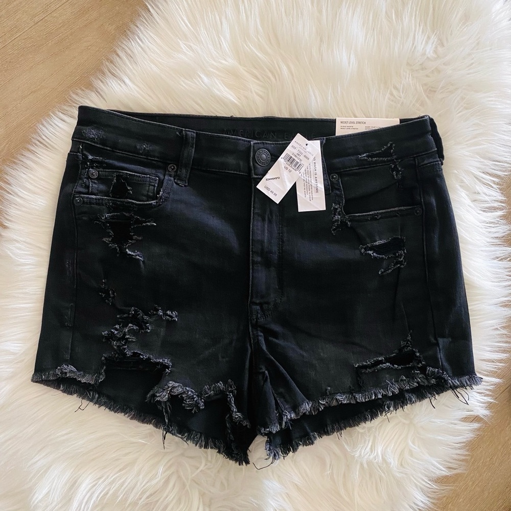 American Eagle High Rise Shorts Black